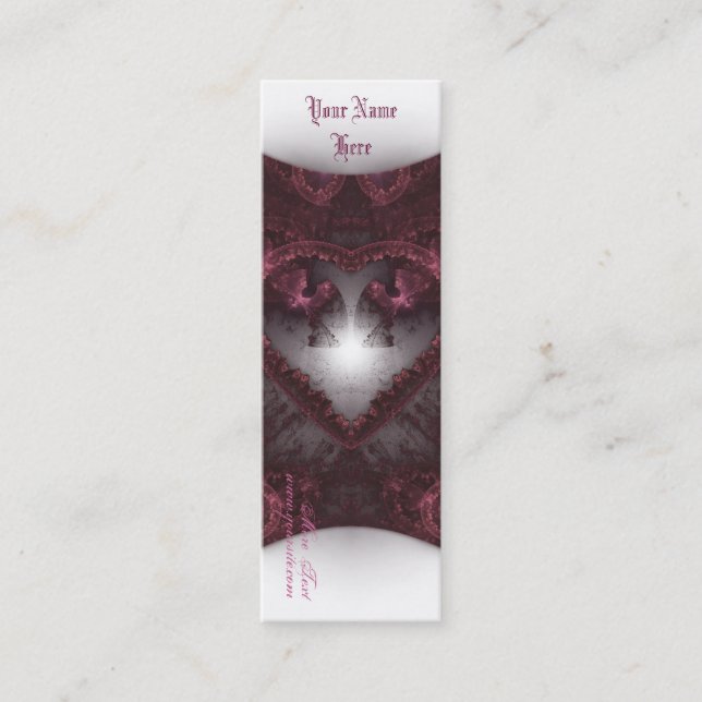 Lila Gothic Heart 001 Mini Visitkort (Framsida)