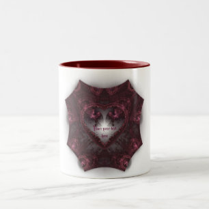 Lila Gothic Heart 001 Två-Tonad Mugg
