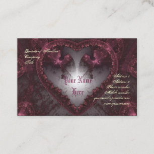 Lila Gothic Heart 001 Visitkort
