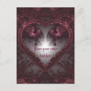 Lila Gothic Heart 001 Vykort