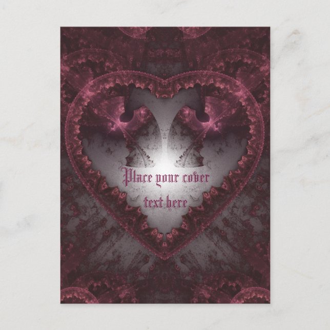 Lila Gothic Heart 001 Vykort (Framsida)