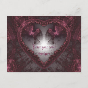 Lila Gothic Heart 001 Vykort