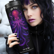 Lila Gothic Kraken Thermal Tumbler