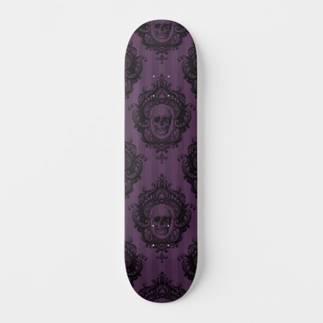 Lila Gothic Mörk Digital Mönster Mini Skateboard Bräda 18,5 Cm (Framsida)