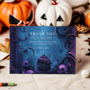 Lila Gothic Spooky 2:a födelsedagen Halloween Tack Kort
