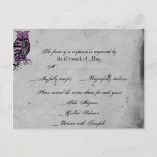 Lila Gothic Uggla Posh OSA Postcard Inbjudan Vykort