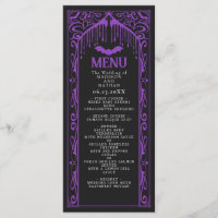 Lila Gothic Vampire Cathedral Bröllop Menu