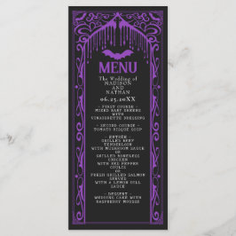 Lila Gothic Vampire Cathedral Bröllop Menu Meny