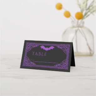 Lila Gothic Vampire Cathedral Bröllop Placeringskort