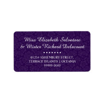 Lila Gothic Victorian Bröllop Adressetiketter