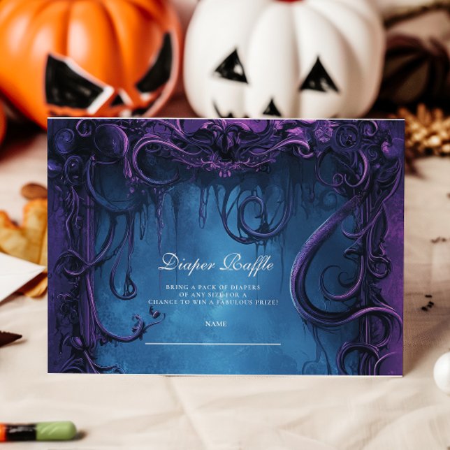 Lila gotisk fantasy Halloween-blajraffel Tilläggskort (Skapare uppladdad)