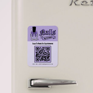 Lila gotisk QR-kod för nageltekniker Kylskåp  Magnet