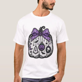 Lila gotisk spetsbåge Halloween T-shirt
