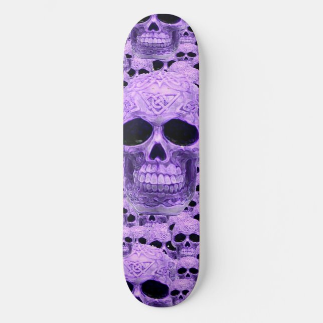Lila gotskalle mönster skateboard bräda 20 cm (Framsida)