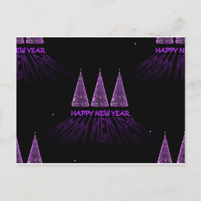 lila gott nytt år helg vykort (Framsida)