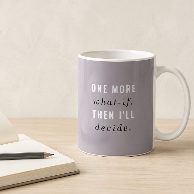 Lila Grå Ett Till Vad-om Rolig Mugg (Overthinker Mug)