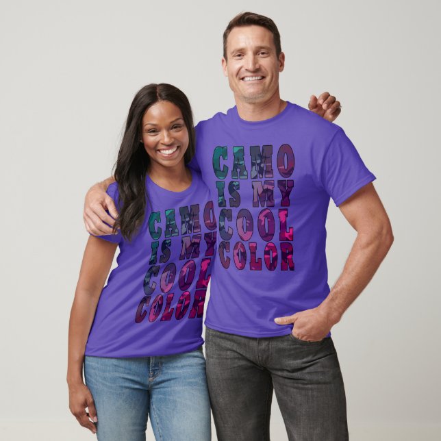 Lila Grå Kamouflage Är Min Coola Färg Unisex T Shirt (Unisex)