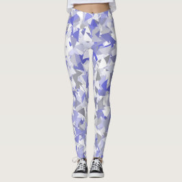 Lila Grå Triangelmönster Leggings