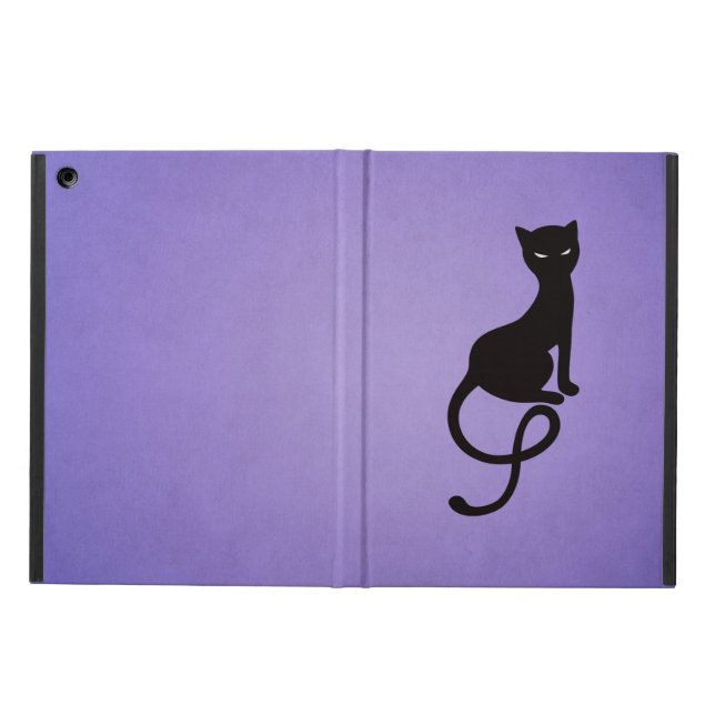 Lila Gracious Evil Black Cat Folio iPad Air Fodral (Utsidan)
