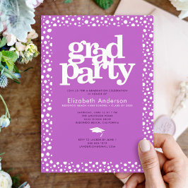 Lila grad fet modern typografi elegant party inbjudningar