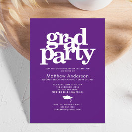Lila grad party modern fet typografi enkel inbjudningar