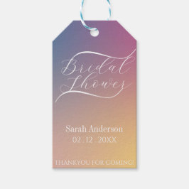 Lila Gradient Klassisk Modernt Bröllopsdusch med S Presentetikett