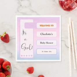 Lila Gradient Söt Ögonbaby Baby Shower Pappersservett