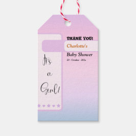 Lila Gradient Söt Ögonblick Text Babyfirande Presentetikett