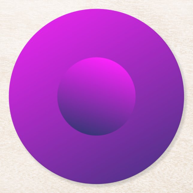 Lila Gradient Underlägg Papper Rund (Framsidan)