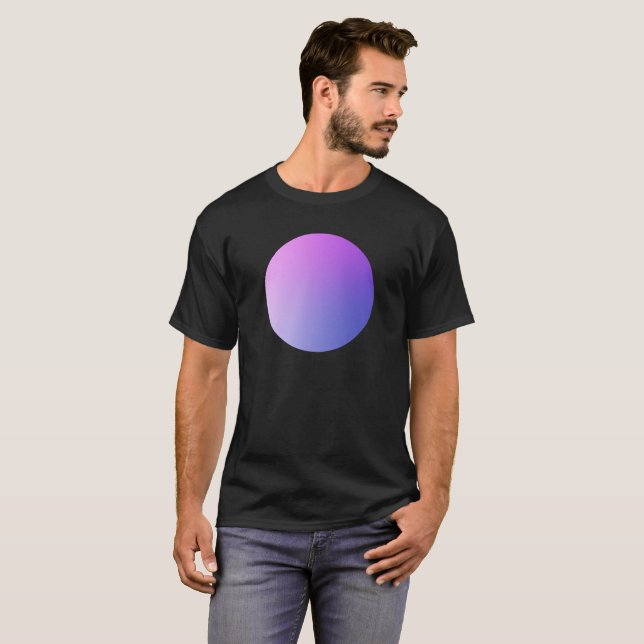 Lila Gradientcirkel Vignett Abstrakt Design T Shirt (Hel framsida)