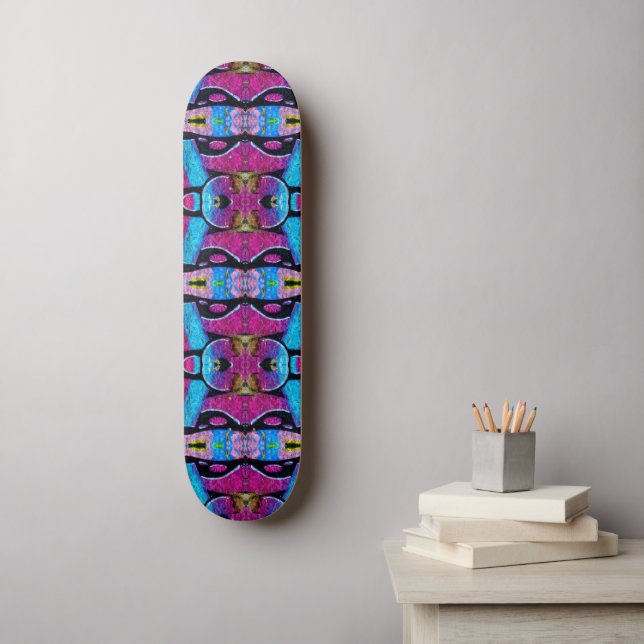 Lila graffiti skateboard. old school skateboard bräda 18 cm (Väggkonst)