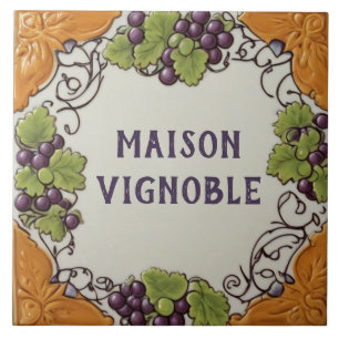 Lila Grape Anpassningsbar House Namn Plate Plaque Kakelplatta