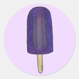 Lila Grape Popsicle Pop Ice Lolly Sweet Lollies Runt Klistermärke