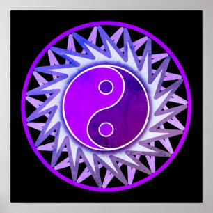Lila Graphic Yin Yang Poster