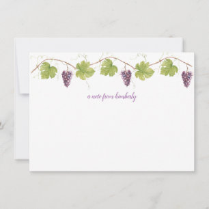 Lila Graphics, Lövs och Grapevine Monogram Anteckningskort