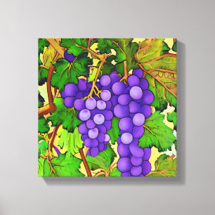 Lila Grapors på grapevine Canvastryck