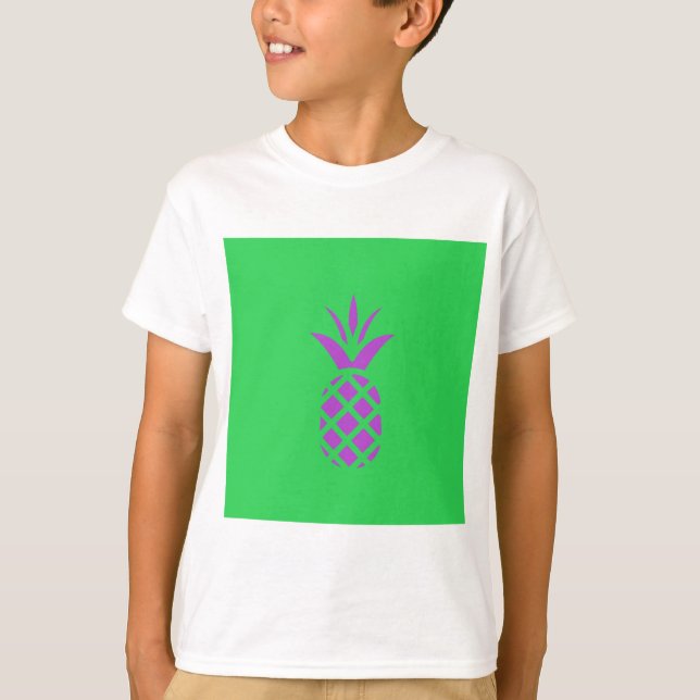 Lila gräs äpple i grönt. tee shirt (Framsida)