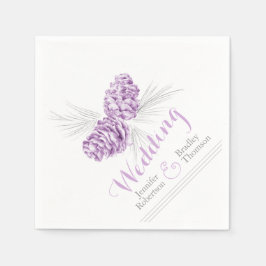 Lila gräs cone art bröllop pappra blöjor pappersservett