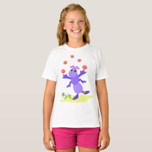Lila Grashopper Juggling Roligt Creature T Shirt
