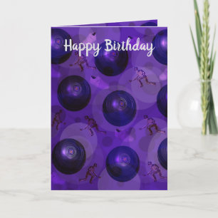 Lila Gräsmatta Bowls Inspired Birthday Card Kort