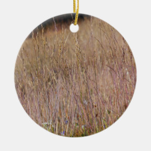 Lila Grass och Wildblommor Julgransprydnad Keramik