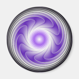 Lila Grått 3D Swirl Modern Abstrakt Fractal Art Magnet