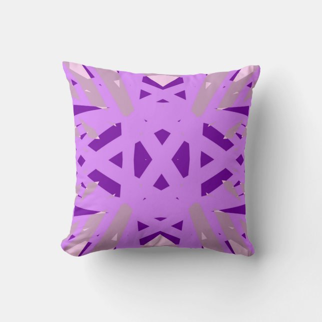 Lila Grått Art Deco Lattice Mönster Flicka Kudde (Framsida)