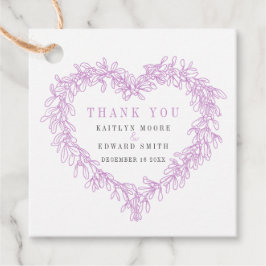 Lila grått bröllop tack för konstellationen Mistle Gåvor Etiketter