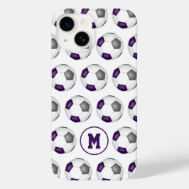 lila grått-fotbollar mönster monogrammet