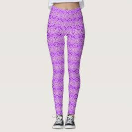 Lila Grått Grått Art Deco Lattice Mönster Gym Yoga Leggings
