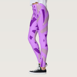 Lila Grått Grått Art Deco Mönster Yoga Valentine Leggings