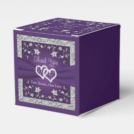 Lila, Grått Kärlek Hearts Bröllop Presentaskar