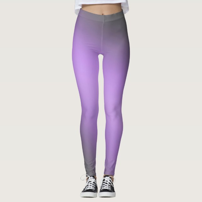 Lila grått moonlight ombre, effekt leggings (Framsida)
