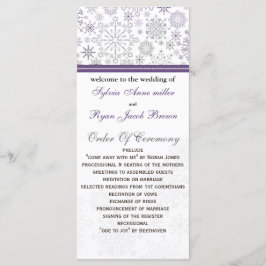 lila grått snowflake mod vinterbröllop program
